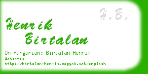 henrik birtalan business card